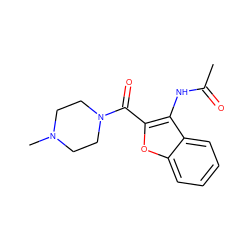 CC(=O)Nc1c(C(=O)N2CCN(C)CC2)oc2ccccc12 ZINC000015727953