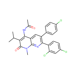 CC(=O)Nc1c(C(C)C)c(=O)n(C)c2nc(-c3ccc(Cl)cc3Cl)c(-c3ccc(Cl)cc3)cc12 ZINC000028569305