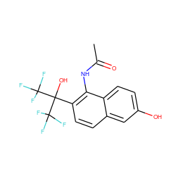 CC(=O)Nc1c(C(O)(C(F)(F)F)C(F)(F)F)ccc2cc(O)ccc12 ZINC000013489829