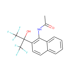 CC(=O)Nc1c(C(O)(C(F)(F)F)C(F)(F)F)ccc2ccccc12 ZINC000000603820