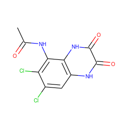 CC(=O)Nc1c(Cl)c(Cl)cc2[nH]c(=O)c(=O)[nH]c12 ZINC000013743971