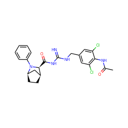 CC(=O)Nc1c(Cl)cc(CNC(=N)NC(=O)[C@H]2[C@H]3CC[C@H](C3)N2c2ccccc2)cc1Cl ZINC000473155191