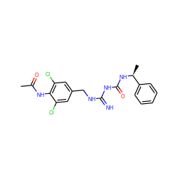 CC(=O)Nc1c(Cl)cc(CNC(=N)NC(=O)N[C@@H](C)c2ccccc2)cc1Cl ZINC000473155131