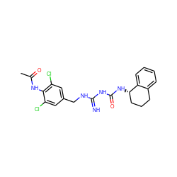 CC(=O)Nc1c(Cl)cc(CNC(=N)NC(=O)N[C@H]2CCCc3ccccc32)cc1Cl ZINC000473154467