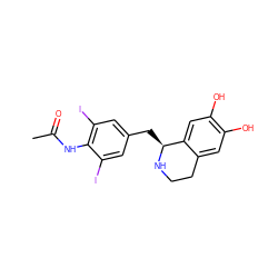 CC(=O)Nc1c(I)cc(C[C@@H]2NCCc3cc(O)c(O)cc32)cc1I ZINC000025421611