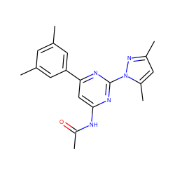 CC(=O)Nc1cc(-c2cc(C)cc(C)c2)nc(-n2nc(C)cc2C)n1 ZINC000040421576