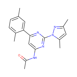 CC(=O)Nc1cc(-c2cc(C)ccc2C)nc(-n2nc(C)cc2C)n1 ZINC000042878604