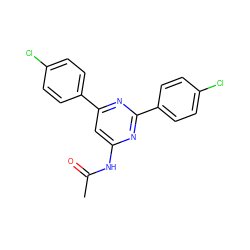 CC(=O)Nc1cc(-c2ccc(Cl)cc2)nc(-c2ccc(Cl)cc2)n1 ZINC000066101318