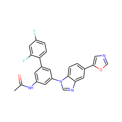 CC(=O)Nc1cc(-c2ccc(F)cc2F)cc(-n2cnc3cc(-c4cnco4)ccc32)c1 ZINC000145684989