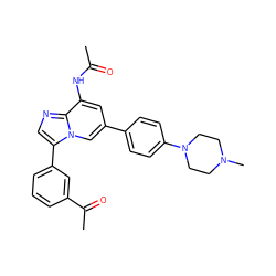 CC(=O)Nc1cc(-c2ccc(N3CCN(C)CC3)cc2)cn2c(-c3cccc(C(C)=O)c3)cnc12 ZINC000061906099