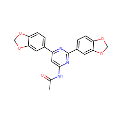 CC(=O)Nc1cc(-c2ccc3c(c2)OCO3)nc(-c2ccc3c(c2)OCO3)n1 ZINC000066102022