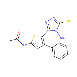 CC(=O)Nc1cc(-c2ccccc2)c(-c2nnc(S)n2N)s1 ZINC000028826972