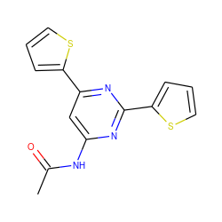 CC(=O)Nc1cc(-c2cccs2)nc(-c2cccs2)n1 ZINC000066100179