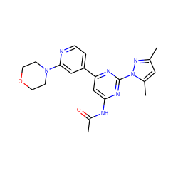 CC(=O)Nc1cc(-c2ccnc(N3CCOCC3)c2)nc(-n2nc(C)cc2C)n1 ZINC000040422957