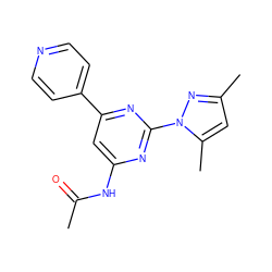 CC(=O)Nc1cc(-c2ccncc2)nc(-n2nc(C)cc2C)n1 ZINC000040423232