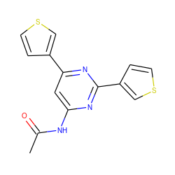 CC(=O)Nc1cc(-c2ccsc2)nc(-c2ccsc2)n1 ZINC000066111501