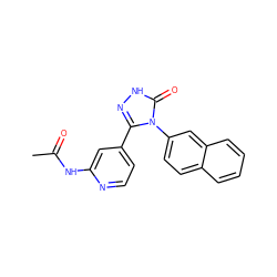 CC(=O)Nc1cc(-c2n[nH]c(=O)n2-c2ccc3ccccc3c2)ccn1 ZINC000066263188