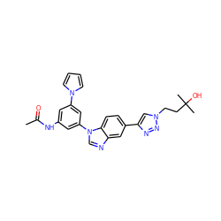 CC(=O)Nc1cc(-n2cccc2)cc(-n2cnc3cc(-c4cn(CCC(C)(C)O)nn4)ccc32)c1 ZINC000145715372