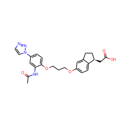 CC(=O)Nc1cc(-n2ccnn2)ccc1OCCCOc1ccc2c(c1)CC[C@H]2CC(=O)O ZINC000014977064