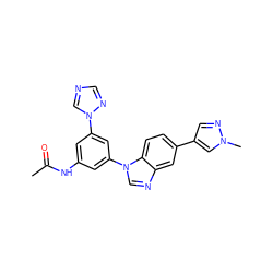 CC(=O)Nc1cc(-n2cncn2)cc(-n2cnc3cc(-c4cnn(C)c4)ccc32)c1 ZINC000145727843