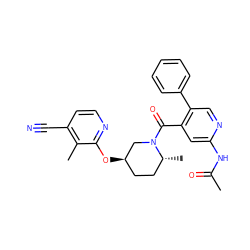 CC(=O)Nc1cc(C(=O)N2C[C@H](Oc3nccc(C#N)c3C)CC[C@H]2C)c(-c2ccccc2)cn1 ZINC001772627017