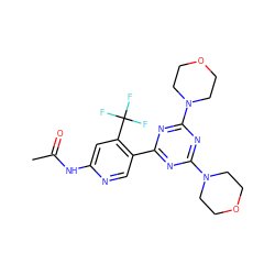 CC(=O)Nc1cc(C(F)(F)F)c(-c2nc(N3CCOCC3)nc(N3CCOCC3)n2)cn1 ZINC000115826767