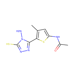 CC(=O)Nc1cc(C)c(-c2nnc(S)n2N)s1 ZINC000028826914