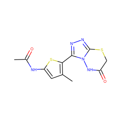 CC(=O)Nc1cc(C)c(-c2nnc3n2NC(=O)CS3)s1 ZINC000028826921