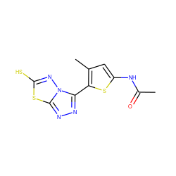 CC(=O)Nc1cc(C)c(-c2nnc3sc(S)nn23)s1 ZINC000028826939