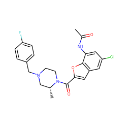 CC(=O)Nc1cc(Cl)cc2cc(C(=O)N3CCN(Cc4ccc(F)cc4)C[C@H]3C)oc12 ZINC000028530539