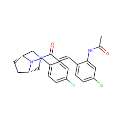 CC(=O)Nc1cc(Cl)ccc1/C=C/C(=O)N1C[C@@H]2CC[C@H](C1)N2Cc1ccc(F)cc1 ZINC000028530556