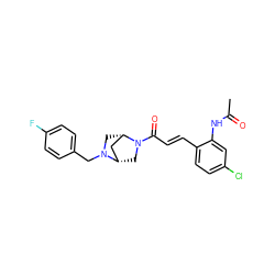 CC(=O)Nc1cc(Cl)ccc1/C=C/C(=O)N1C[C@H]2C[C@@H]1CN2Cc1ccc(F)cc1 ZINC000028530642