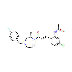 CC(=O)Nc1cc(Cl)ccc1/C=C/C(=O)N1CCCN(Cc2ccc(F)cc2)C[C@H]1C ZINC000028530884