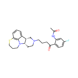 CC(=O)Nc1cc(F)ccc1C(=O)CCCN1CC[C@H]2[C@@H](C1)c1cccc3c1N2CCCS3 ZINC000013488003