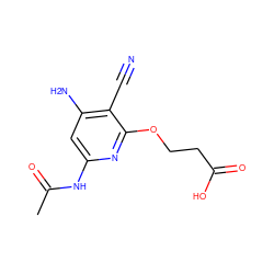 CC(=O)Nc1cc(N)c(C#N)c(OCCC(=O)O)n1 ZINC000014960149