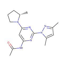 CC(=O)Nc1cc(N2CCC[C@@H]2C)nc(-n2nc(C)cc2C)n1 ZINC000040390981