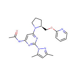 CC(=O)Nc1cc(N2CCC[C@H]2COc2ccccn2)nc(-n2nc(C)cc2C)n1 ZINC000040863664