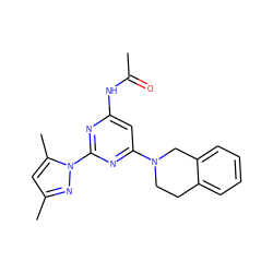 CC(=O)Nc1cc(N2CCc3ccccc3C2)nc(-n2nc(C)cc2C)n1 ZINC000040380566