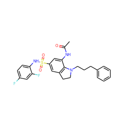 CC(=O)Nc1cc(S(=O)(=O)Nc2ccc(F)cc2F)cc2c1N(CCCc1ccccc1)CC2 ZINC000473133673