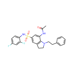 CC(=O)Nc1cc(S(=O)(=O)Nc2ccc(F)cc2F)cc2c1N(CCc1ccccc1)CC2 ZINC000473136128