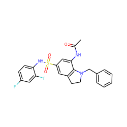 CC(=O)Nc1cc(S(=O)(=O)Nc2ccc(F)cc2F)cc2c1N(Cc1ccccc1)CC2 ZINC000473134812