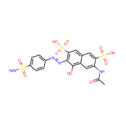 CC(=O)Nc1cc2c(O)c(/N=N/c3ccc(S(N)(=O)=O)cc3)c(S(=O)(=O)O)cc2cc1S(=O)(=O)O ZINC000028863804