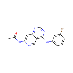 CC(=O)Nc1cc2ncnc(Nc3cccc(Br)c3)c2cn1 ZINC000000601499