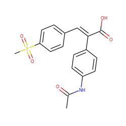 CC(=O)Nc1ccc(/C(=C\c2ccc(S(C)(=O)=O)cc2)C(=O)O)cc1 ZINC000103168365