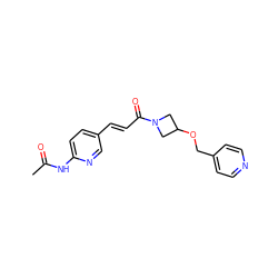 CC(=O)Nc1ccc(/C=C/C(=O)N2CC(OCc3ccncc3)C2)cn1 ZINC000169707527