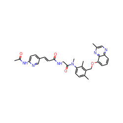 CC(=O)Nc1ccc(/C=C/C(=O)NCC(=O)N(C)c2ccc(C)c(COc3cccc4ncc(C)nc34)c2C)cn1 ZINC000027406232