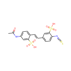 CC(=O)Nc1ccc(/C=C/c2ccc(N=C=S)c(S(=O)(=O)O)c2)c(S(=O)(=O)O)c1 ZINC000001590501