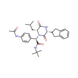 CC(=O)Nc1ccc([C@H](C(=O)NC(C)(C)C)N2C(=O)[C@@H](C3Cc4ccccc4C3)NC(=O)[C@H]2CC(C)C)cc1 ZINC000028524820