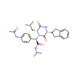 CC(=O)Nc1ccc([C@H](C(=O)NC(C)C)N2C(=O)[C@@H](C3Cc4ccccc4C3)NC(=O)[C@H]2CC(C)C)cc1 ZINC000028527215