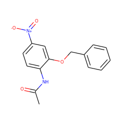 CC(=O)Nc1ccc([N+](=O)[O-])cc1OCc1ccccc1 ZINC000029135889